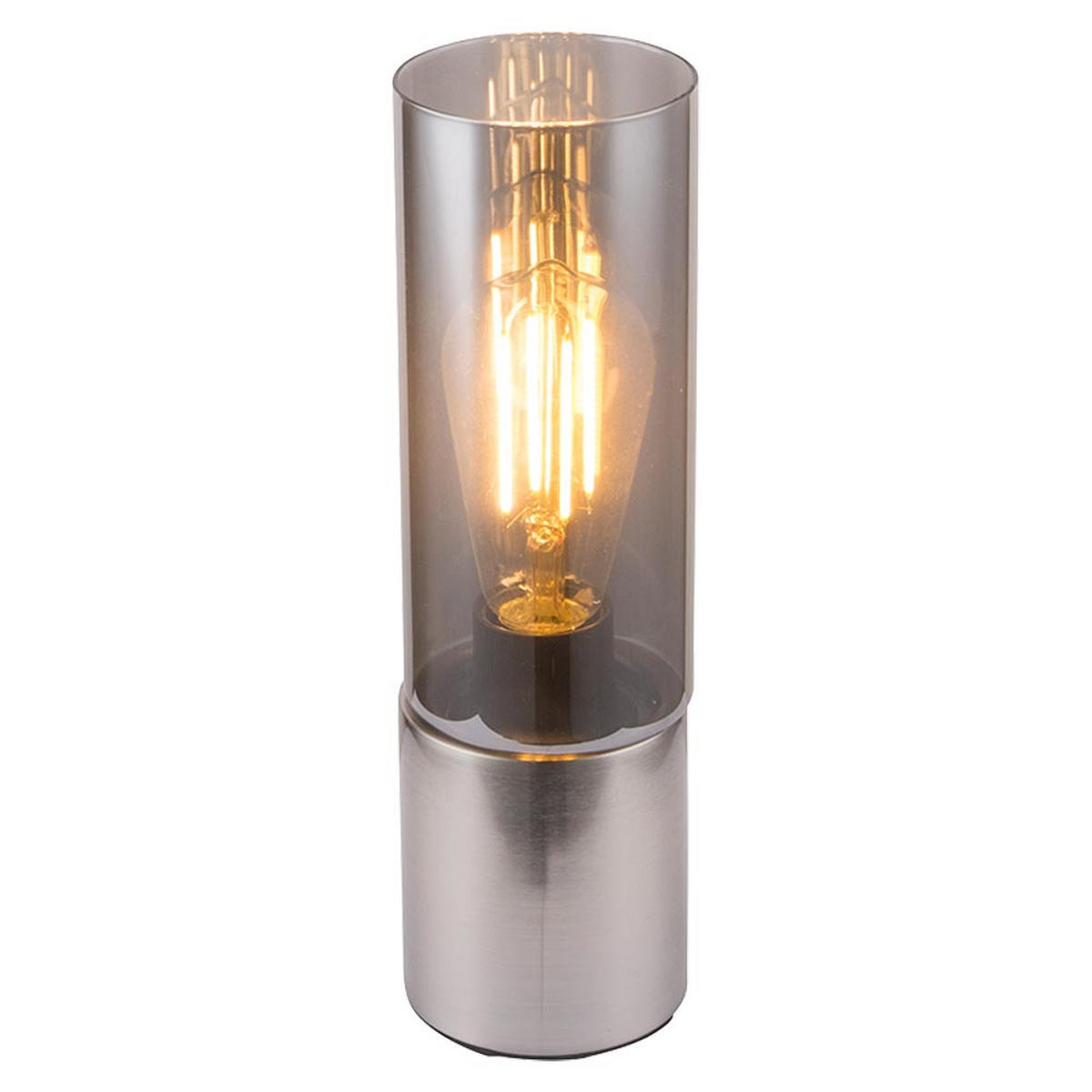 LED TISCHLEUCHTE Metall Silber ANNIKA - Silberfarben, Glas (9/9/30cm) - Globo Lighting