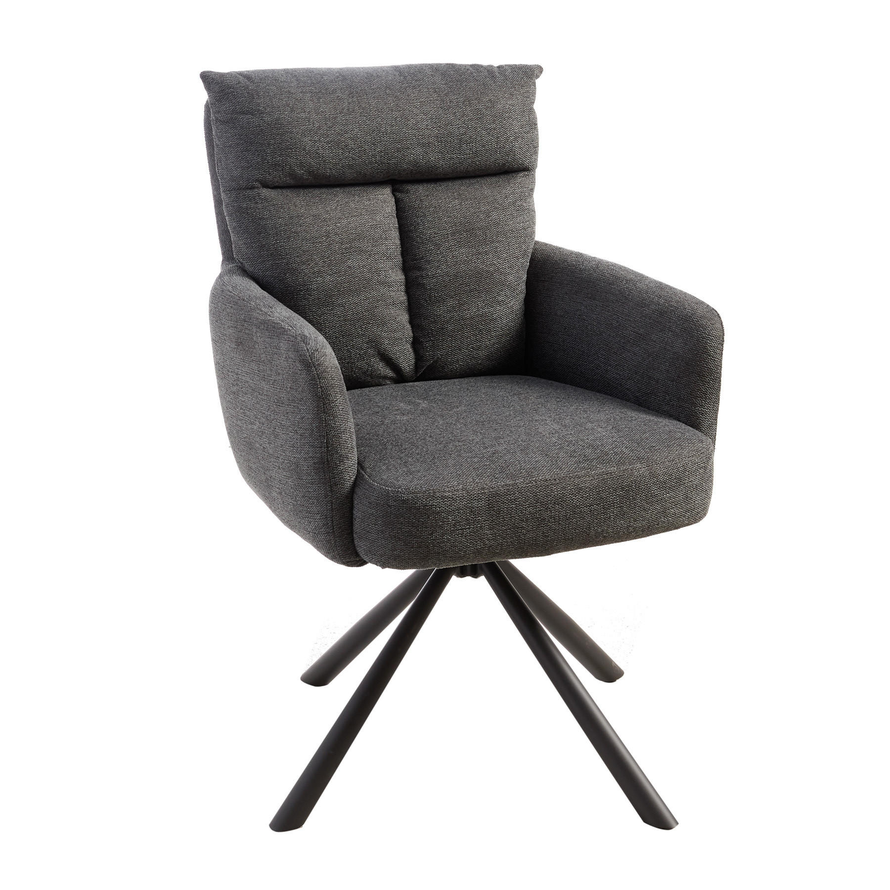 ARMLEHNSTUHL BIG GEORGE Strukturstoff Grau - Schwarz/Grau, Textil/Metall (60/92/67cm) - riess-ambiente