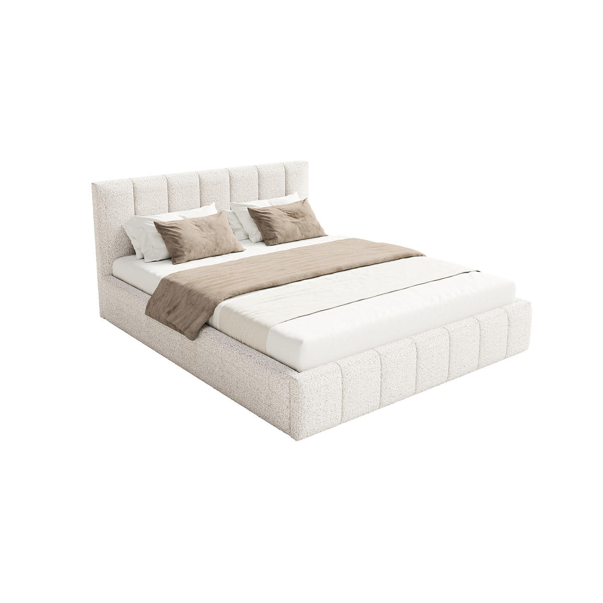 POLSTERBETT TORAO 140x200 cm, Weiß - Weiß, Textil (140/200cm) - Fedve