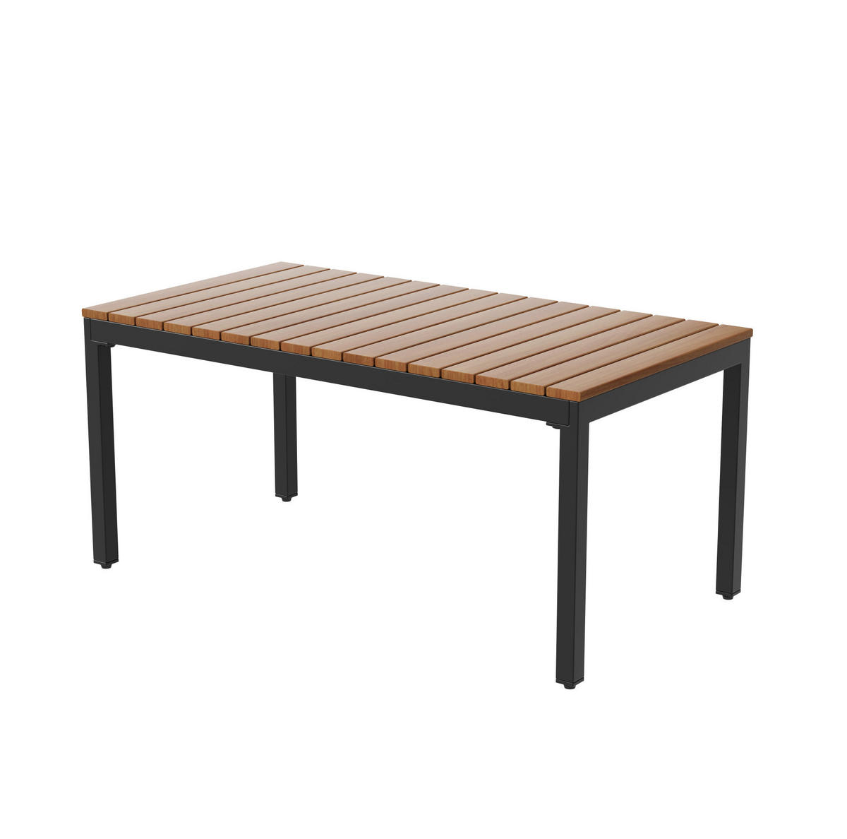 GARTENLOUNGE-SET mit 2 Sesseln, Doppelsofa und Tisch aus Polyrattan mit Akazienholz, Beige - Beige, Metall - Redom