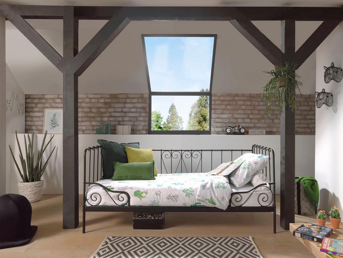 METALLBETT Kamenka 205x90x95 aus Metall in Schwarz - Schwarz, Metall (90/200cm) - 58aufmkessel