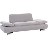 SOFA 2-Sitzer Kaye Bezug Veloursstoff Metallfuß verchromt / silber - Grau, Kunststoff (190/76/90cm) - 58aufmkessel