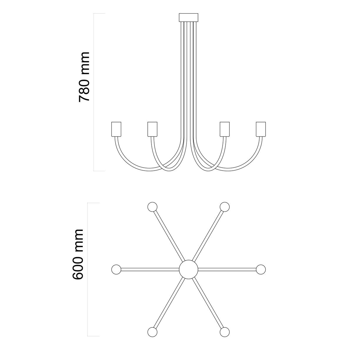 DECKENLEUCHTE - Schwarz, Metall (60/60/60cm) - Lumicom