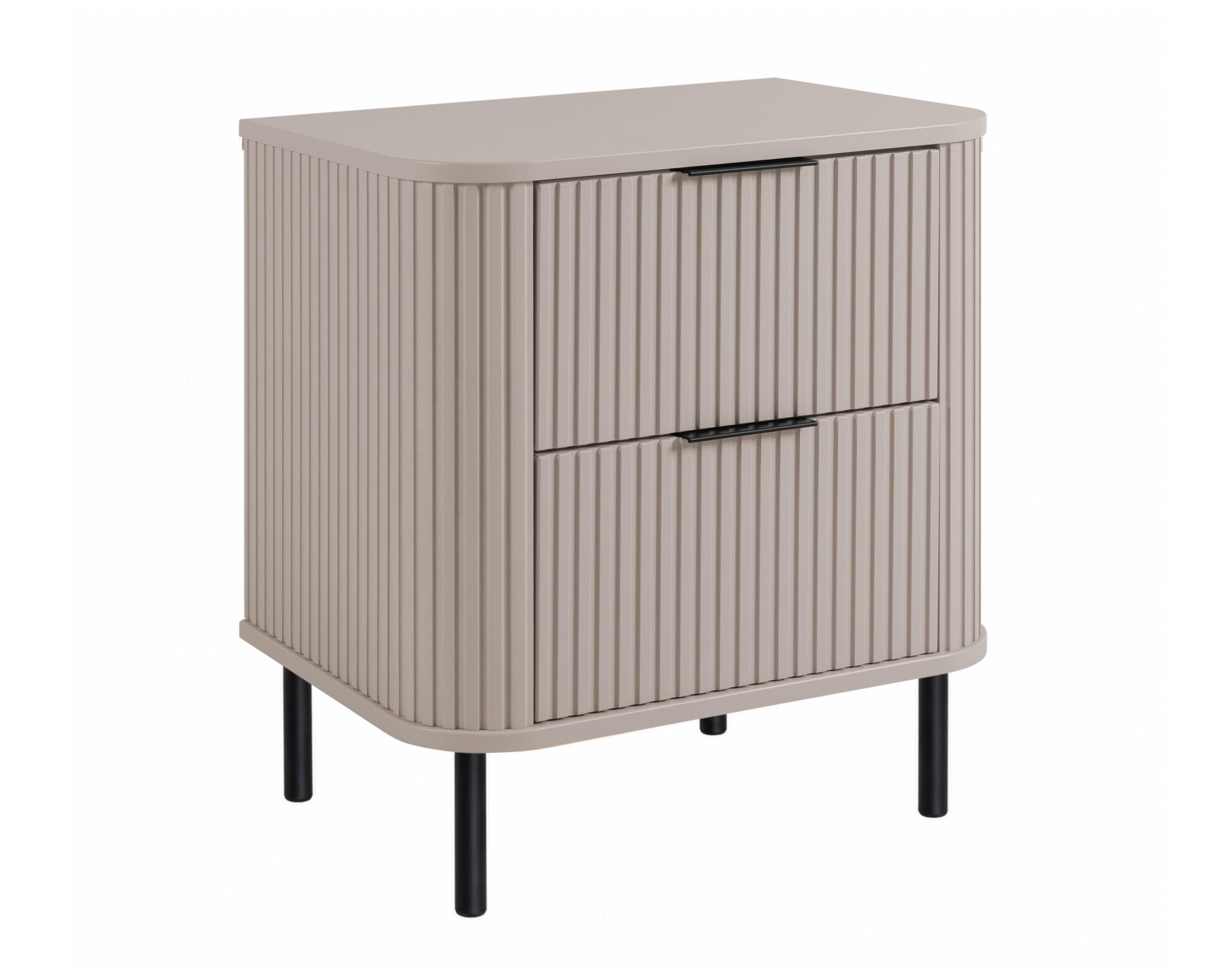 BADEZIMMERSCHRANK : Farbe Kaschmir, Griff schwarz, Füße schwarz, 60 x 41,5 x 66,7 cm - Kaschmir/Schwarz, Holzwerkstoff (60/66.7/41.5cm) - 3XE LIVING