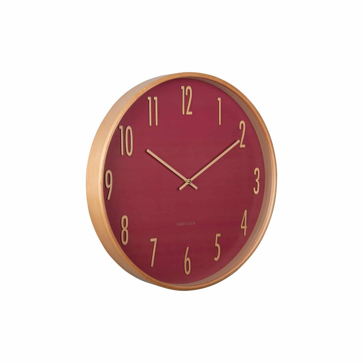 WANDUHR Gracil Rot 40/5/40 cm - Rot, Holzwerkstoff (5/40/40cm) - Karlsson
