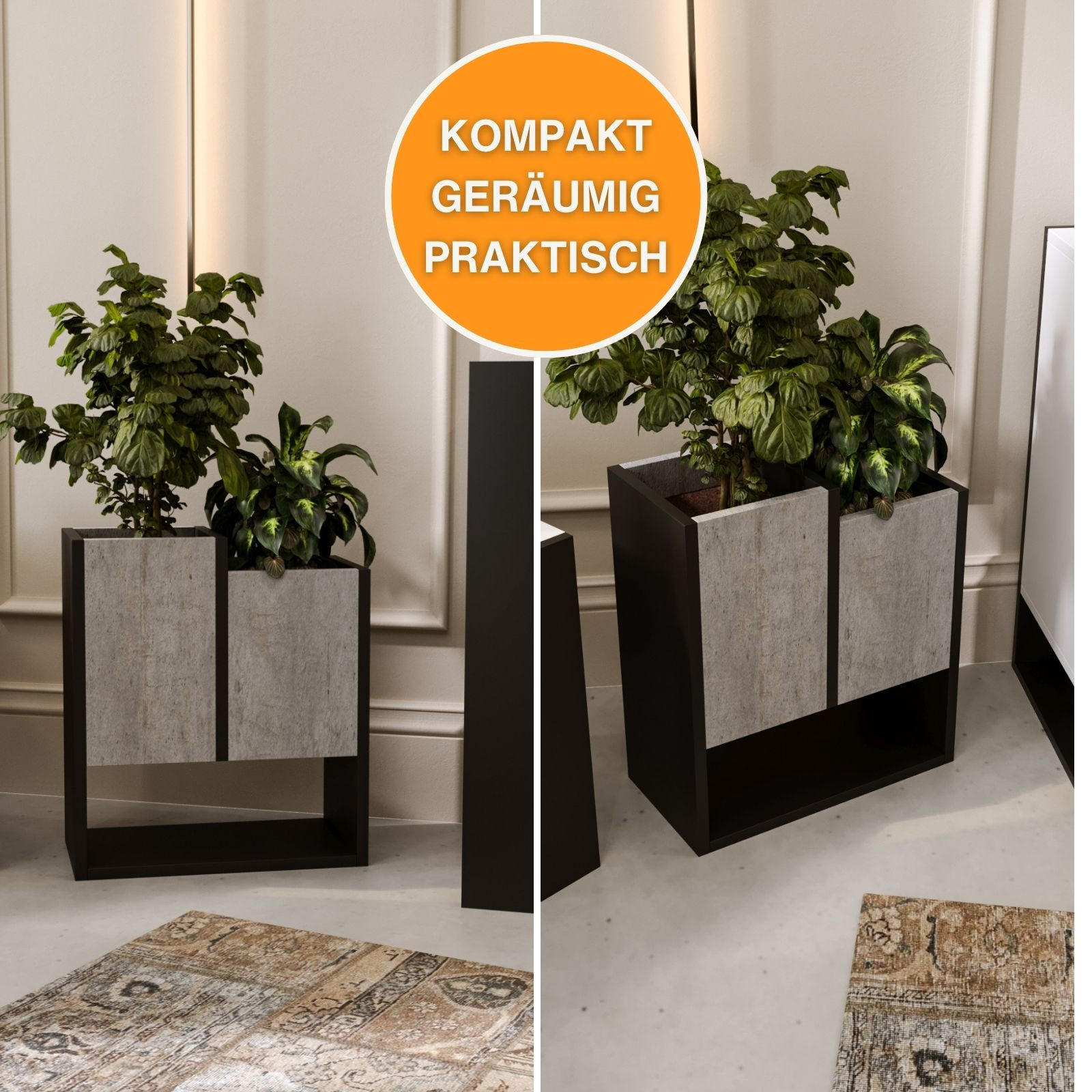 BLUMENKASTEN - Grau, Holzwerkstoff (23/50/44cm) - RAUMHIRSCH FURNITURE