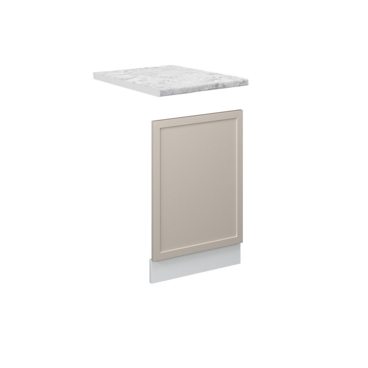 FRONTBLENDE Fame-Line GrauBeige 45 cm, AP Marmor - Weiß/Grau, Holzwerkstoff (45/67.4/1.6cm) - Vicco