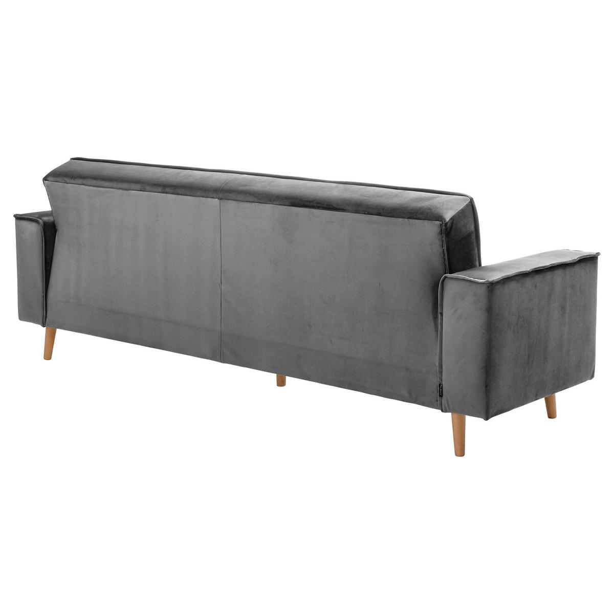 SOFA 3-Sitzer mit Bettfunktion Kavindra Samtvelours anthrazit - Anthrazit, Kunststoff (78/84/240cm) - 58aufmkessel