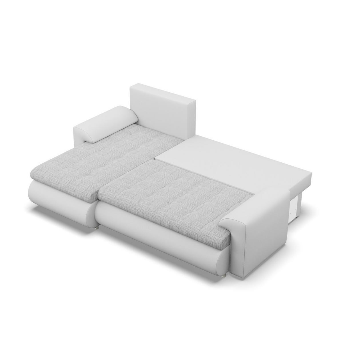 ECKSOFA LINKS MIT SCHLAFFUNKTION FORESTA, Grau + Grau - Hellgrau/Grau, Textil (230/159cm) - Mebligo