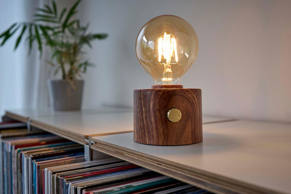 LED-TISCHLAMPE Vintage Edison dimmbar 10x9x16cm Walnuss - Braun, Kunststoff (10/8.7/16cm) - Northpoint