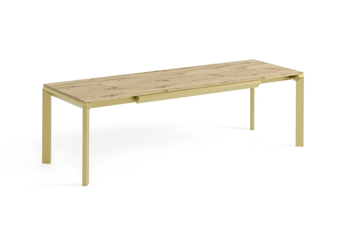 ESSTISCH FADO - Goldfarben/Eiche Artisan, Holzwerkstoff (90/160/76cm) - Meblini