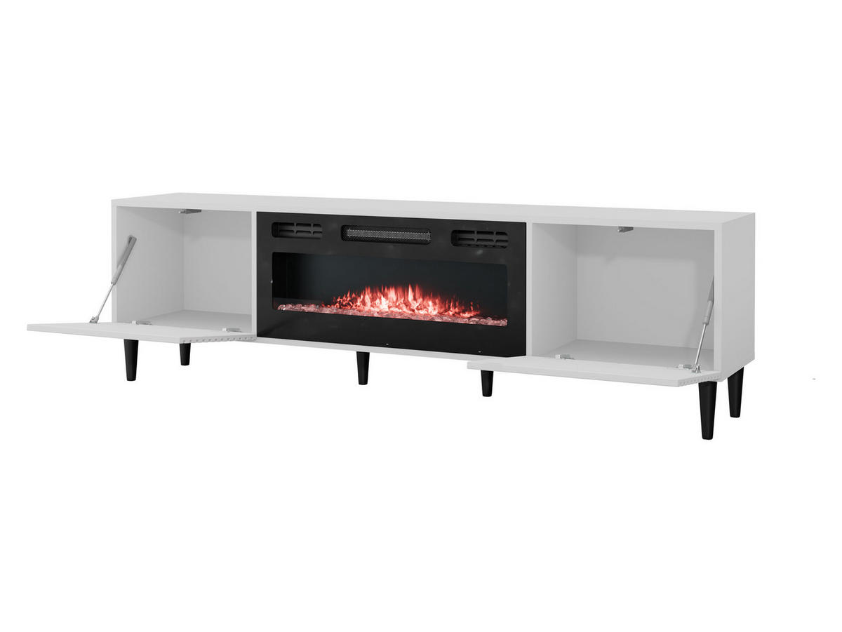 TV-ELEMENT Nakomo 2K EF mit Kamin - Schwarz, Holz/Holzwerkstoff (180/53/40cm) - MIRJAN24