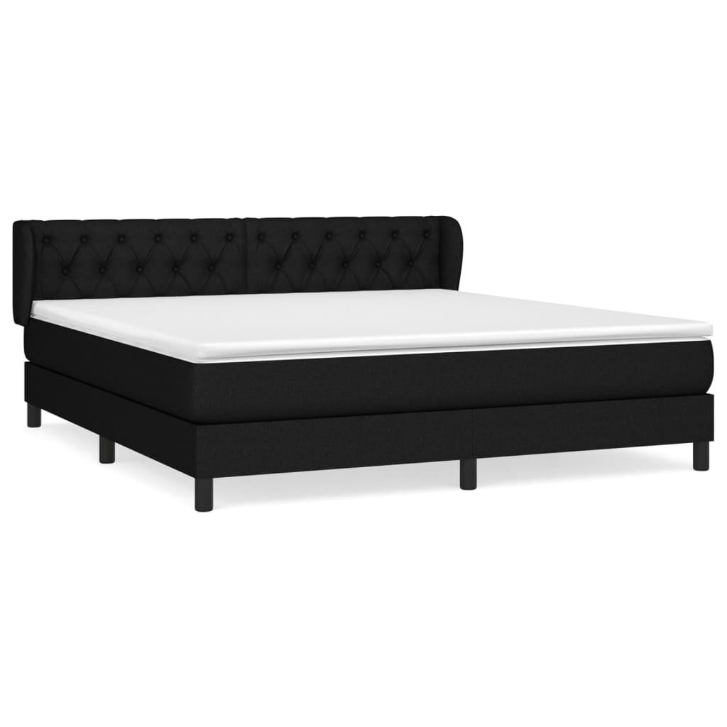 BOXSPRINGBETT Mit Matratze Schwarz 160/200 Cm Stoff - Schwarz, Textil (160/200cm) - vidaXL