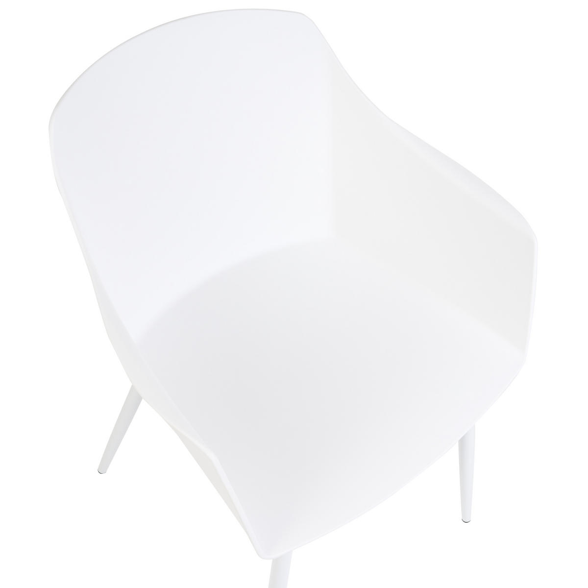 STUHL 2er-Set Kunststoff Weiß Fonda - Weiß, Kunststoff/Metall (57/83/51cm) - Beliani