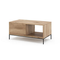 COUCHTISCH Eliza Viking Oak 90 x 50 cm mit einer Schublade - Eiche Wotan, Holzwerkstoff (50/90/45cm) - Vicco