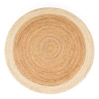 TEPPICH Jute Boho wendbar schmutzabweisend Elfenbein Rund 100D - Champagner, Textil (100/100cm) - KADIMA DESIGN