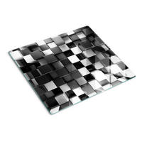 GLASPLATTE 60x52 cm Würfelabstraktion - Silberfarben, Glas (60/0.4/52cm) - TULUP
