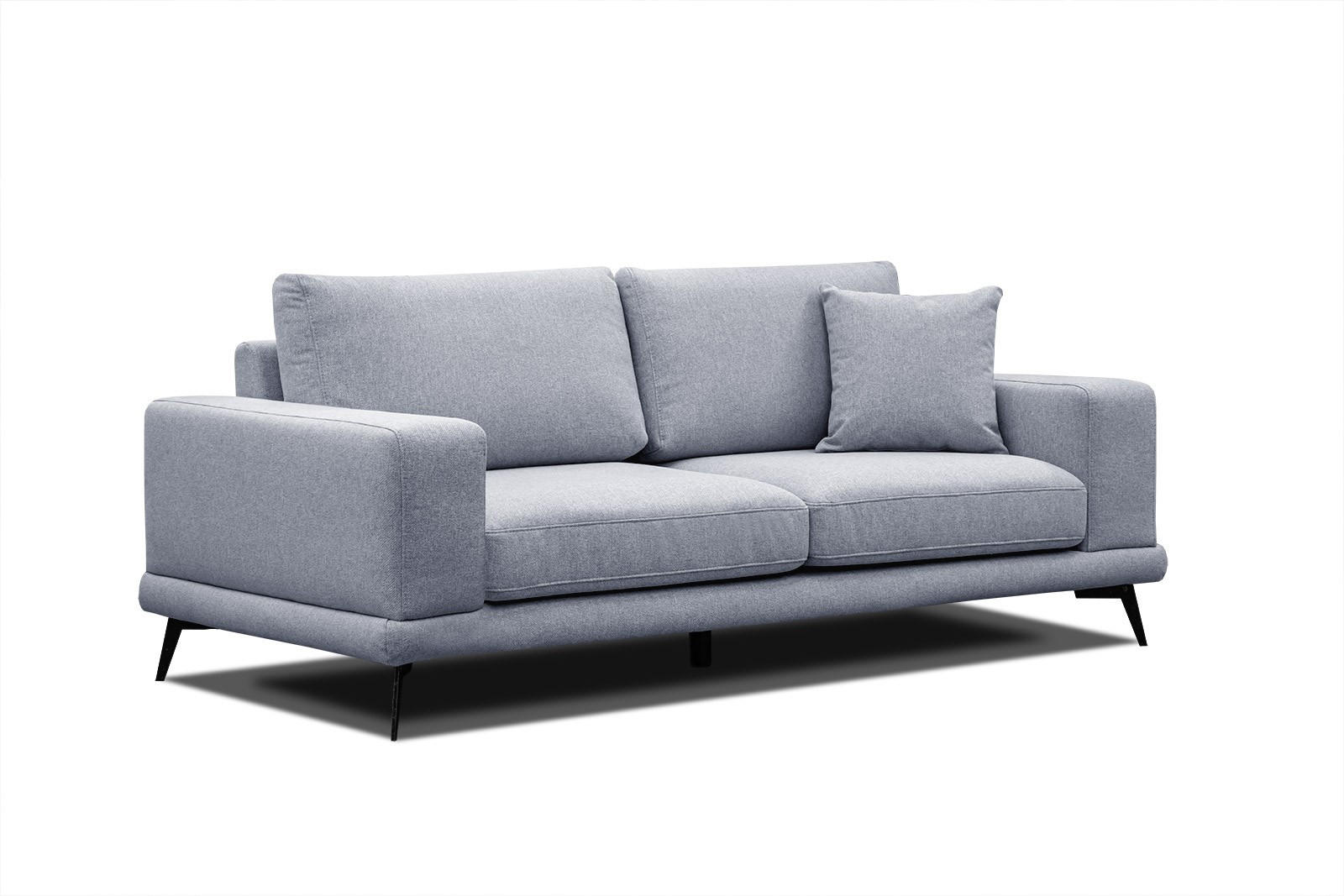 SOFA MEDIOLANE 2,5-Sitzer, hellblau - Hellblau, Holzwerkstoff/Textil (203/87/96cm) - Courtois Laville
