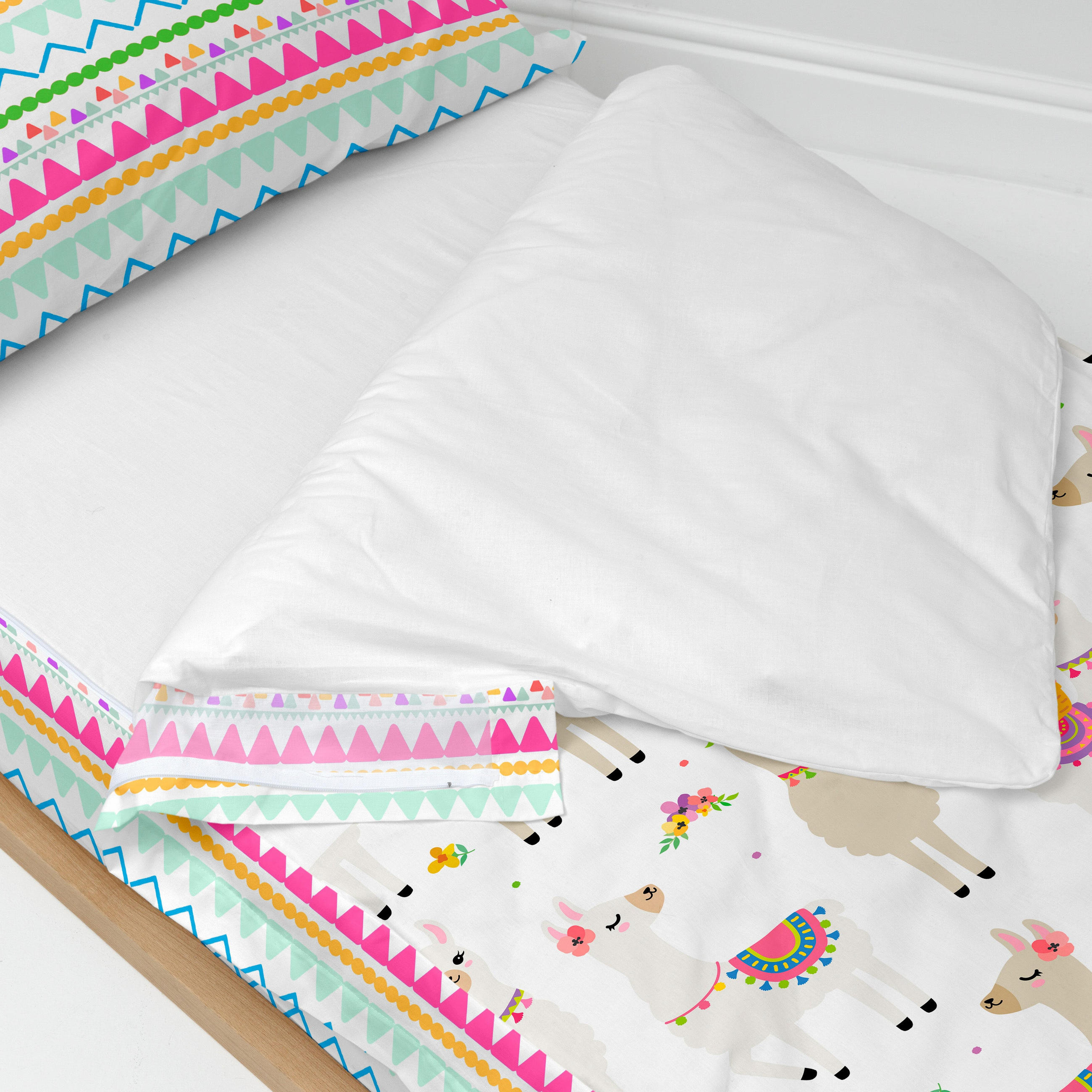 NORDIC-SACK cute llamas 90x200 cm ohne füllung mehrfarbig - Multicolor, Textil (90/200cm) - Happy Friday