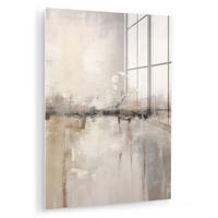 ACRYLGLASBILD Moderne Kunst - Abstrakt - Beige 60x80 cm - Beige, Glas (60/80cm) - MuchoWow