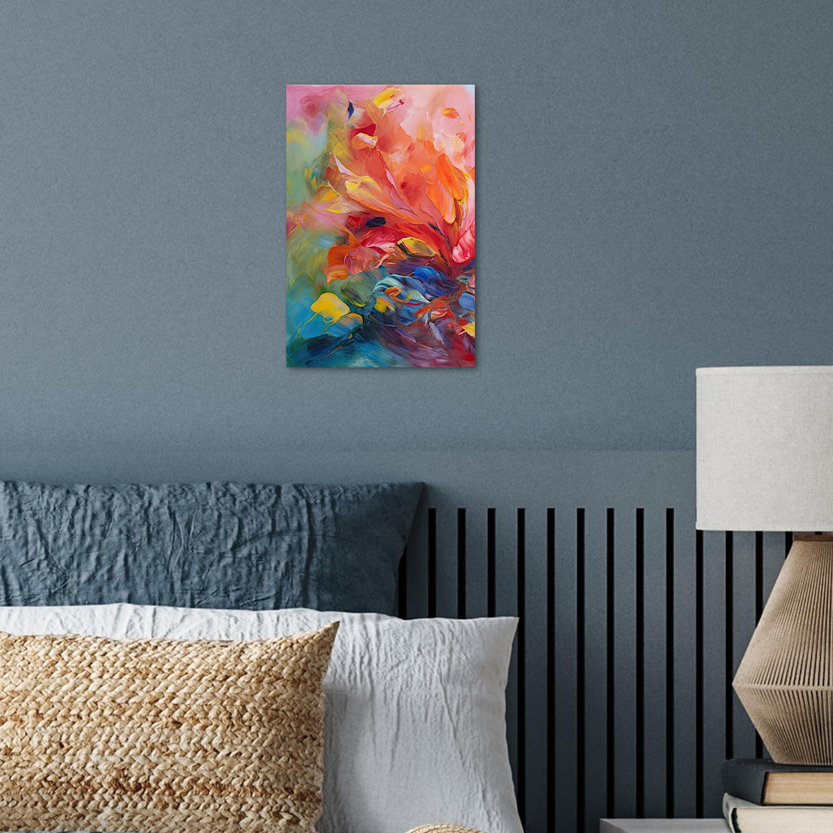 POSTER Ölgemälde - Kunst - Abstrakt - Farbenfroh 20x30 cm - Altrosa, Papier (20/30/0.1cm) - MuchoWow