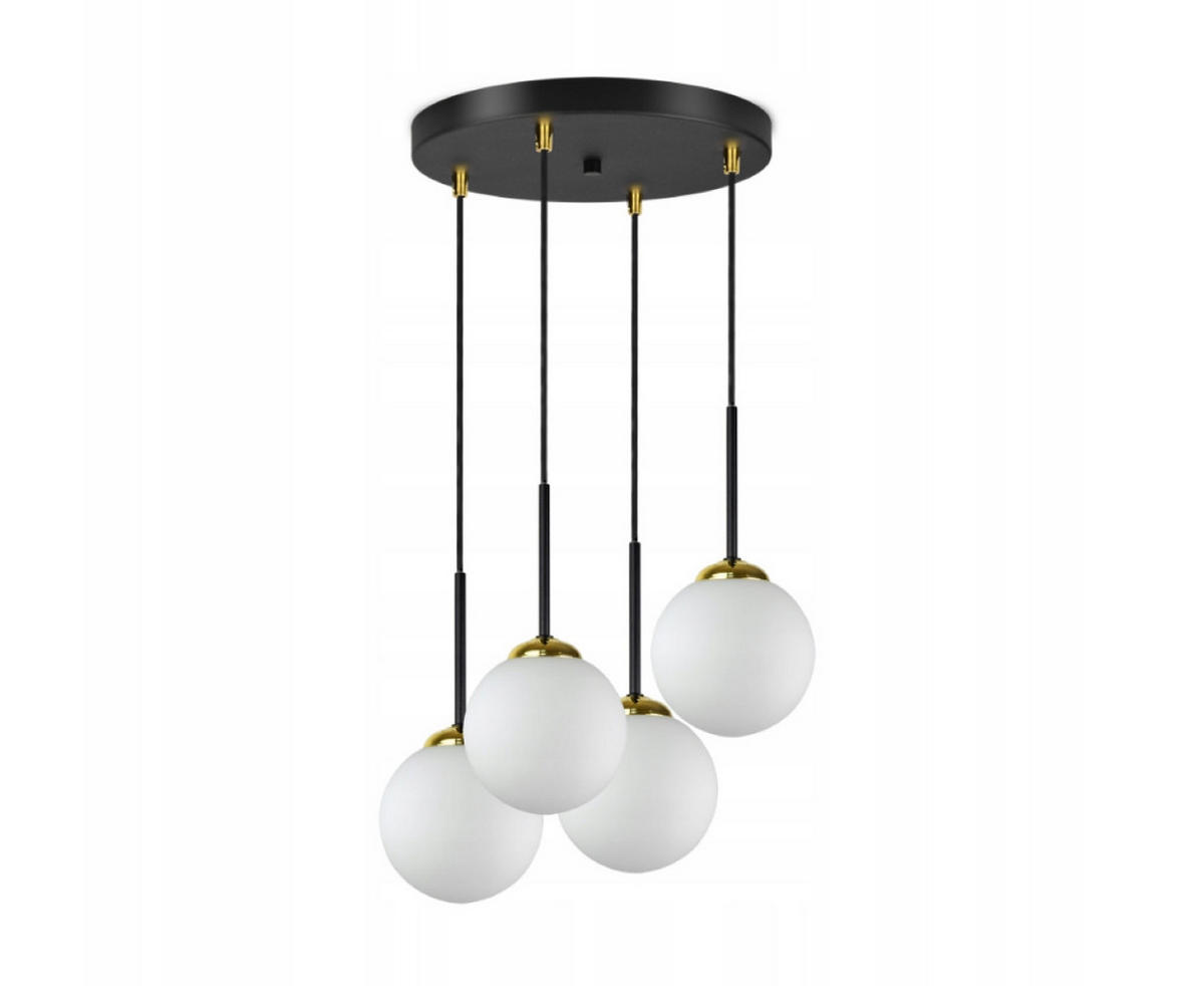 PENDELLEUCHTE Milano Glas - Goldfarben/Schwarz, Glas/Metall (35/35/90cm) - kiki design