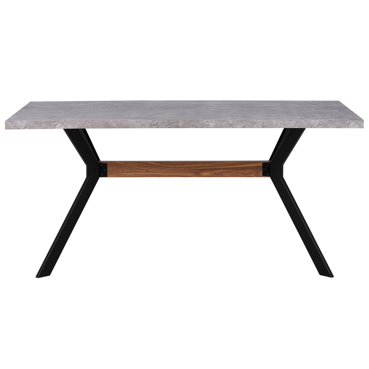ESSTISCH 160/90/75 cm Hellgrau Rechteckig Benson - Grau, Holzwerkstoff (160/90/75cm) - Beliani