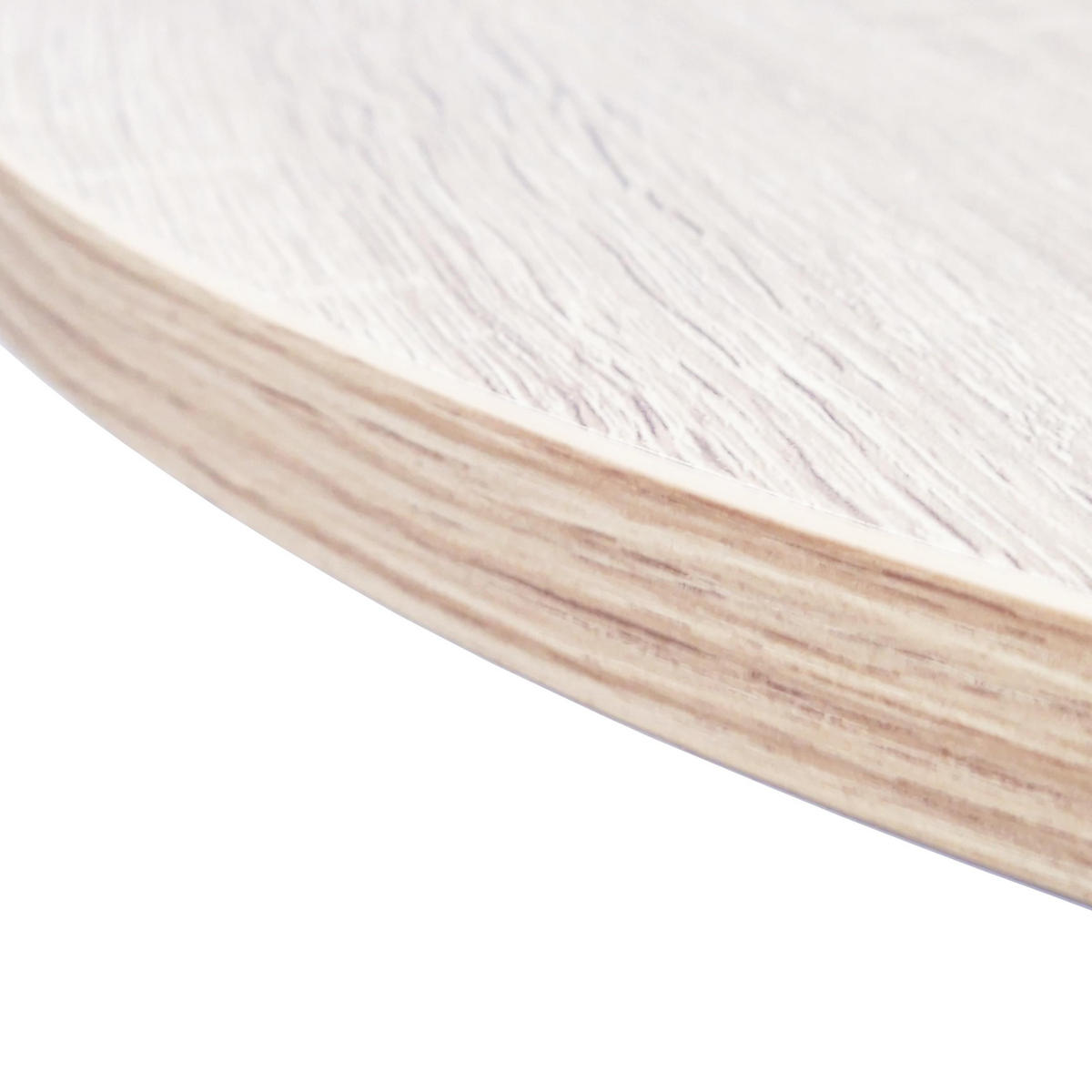 ESSZIMMERTISCH Rund eiche, Beine aus Metall weiß lackiert, 90/90/77cm - Eichefarben/Weiß, Holzwerkstoff (90/90/77cm) - Skraut Home
