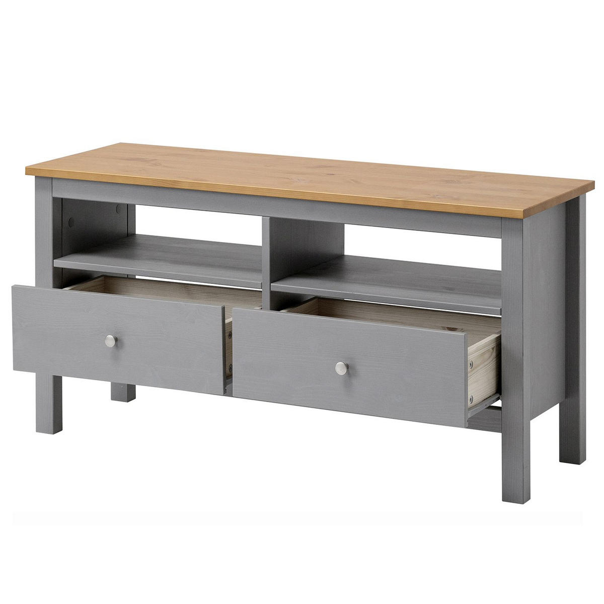 KOMMODE Massivholz 37/110/55 cm - Grau, Holz (110/55/37cm) - hagge home