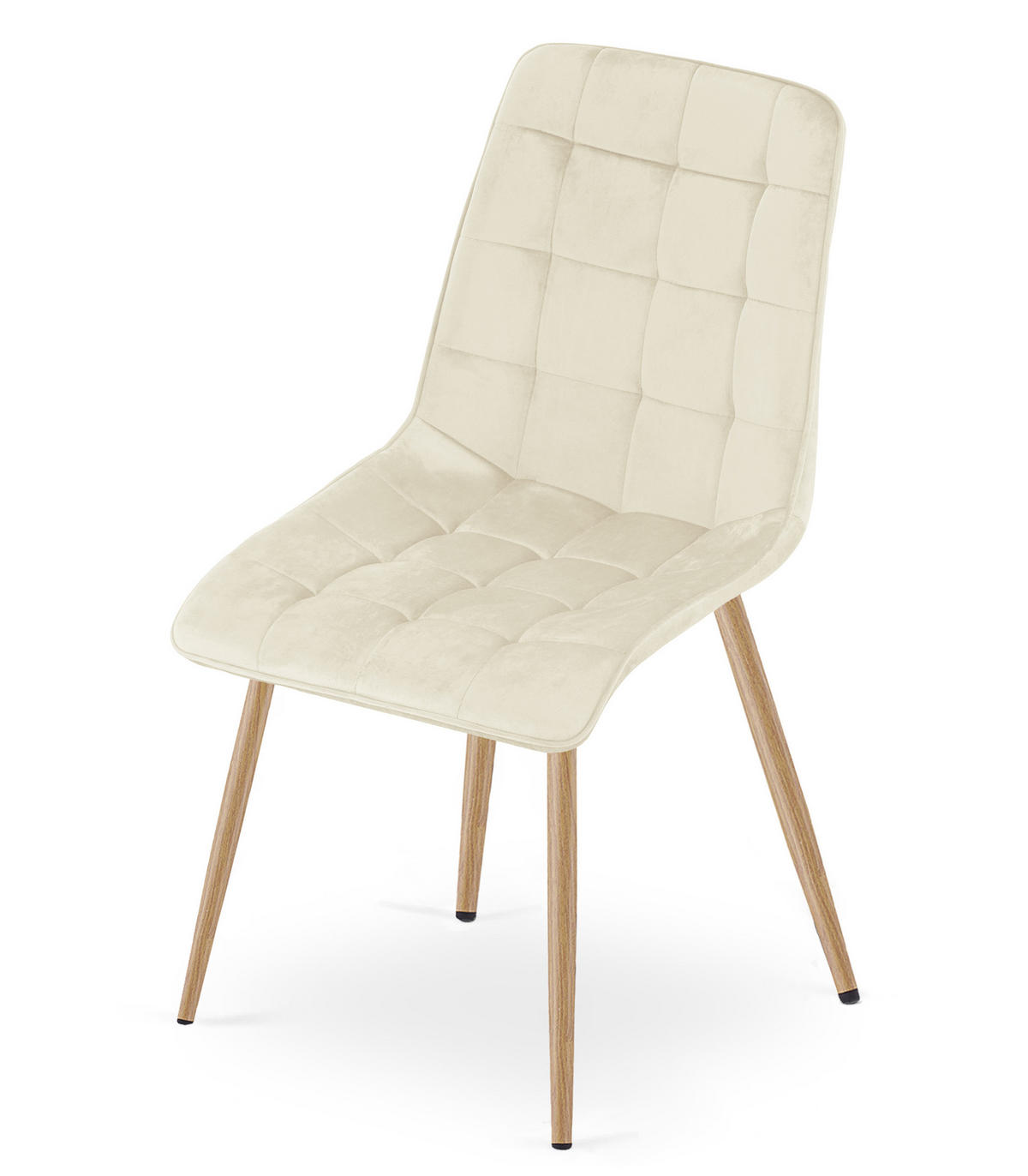 STUHL Beige 49x60 cm SPLIT Samtbezug - Beige, Metall (49/56/60cm)