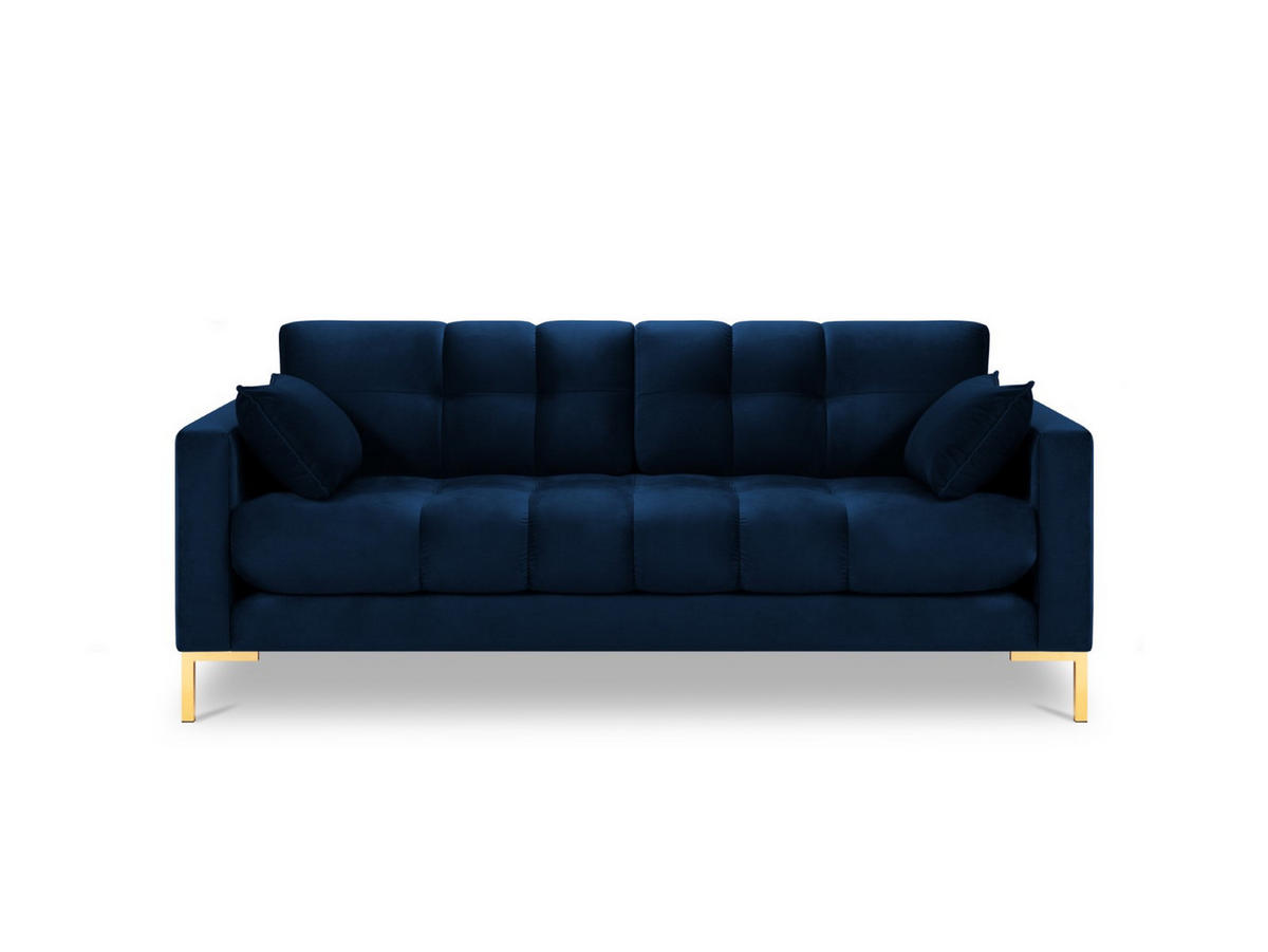 SOFA Mamaia aus Samt königsblau 2 Sitzplätze - Blau, Textil (92/75/152cm) - Micadoni
