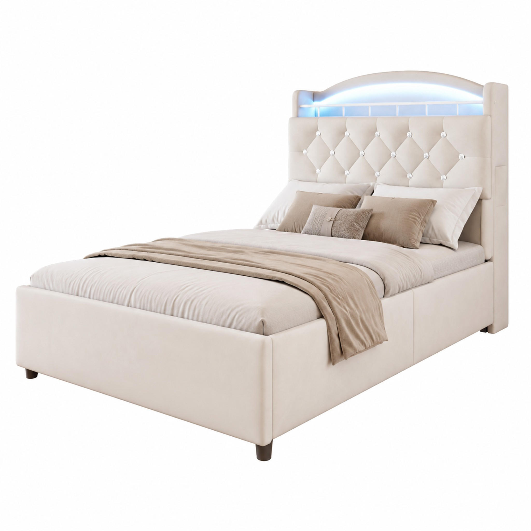 Beauniv Kinderbett Beige 90x200 cm