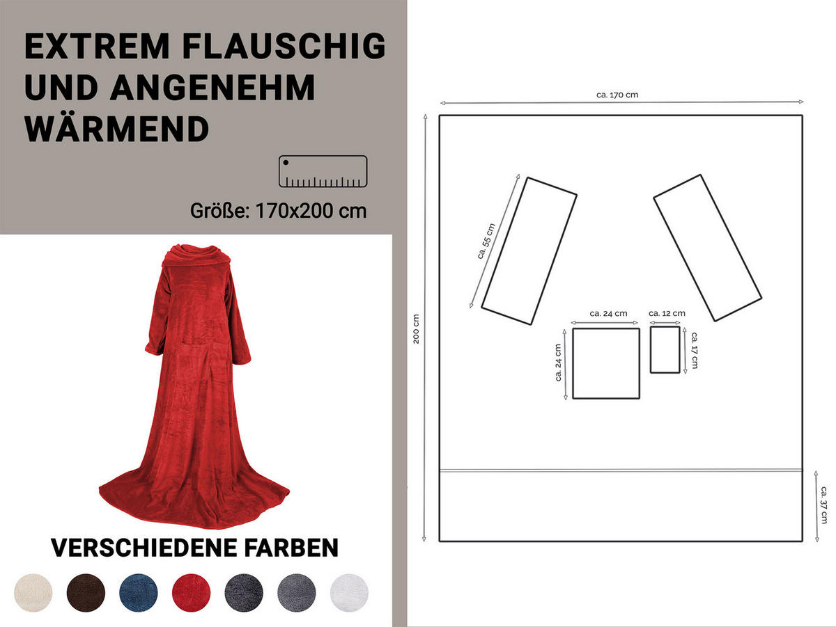 KUSCHELDECKE, 170x200 cm, 100% Polyester, Rot - Weinrot, Textil (170/200cm) - Zollner