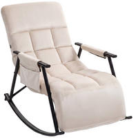 SCHAUKELSTUHL Mika Indoor 61x100x66cm Samt Creme Liegestuhl - Creme, Kunststoff/Textil (61/66/100cm) - DELUKE