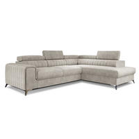 ECKSOFA Laurence mit Schlaffunktion & Bettkasten – 278 x 205 cm, verstellbare Kopfstützen - Beige, Kunststoff (278/205cm) - Wohnideebilder