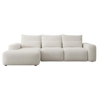 ECKSOFA Carnos mit wasserabweisendem Chenille-Bezug in Cremeweiß - Ecru, Textil (264/162cm) - Selsey
