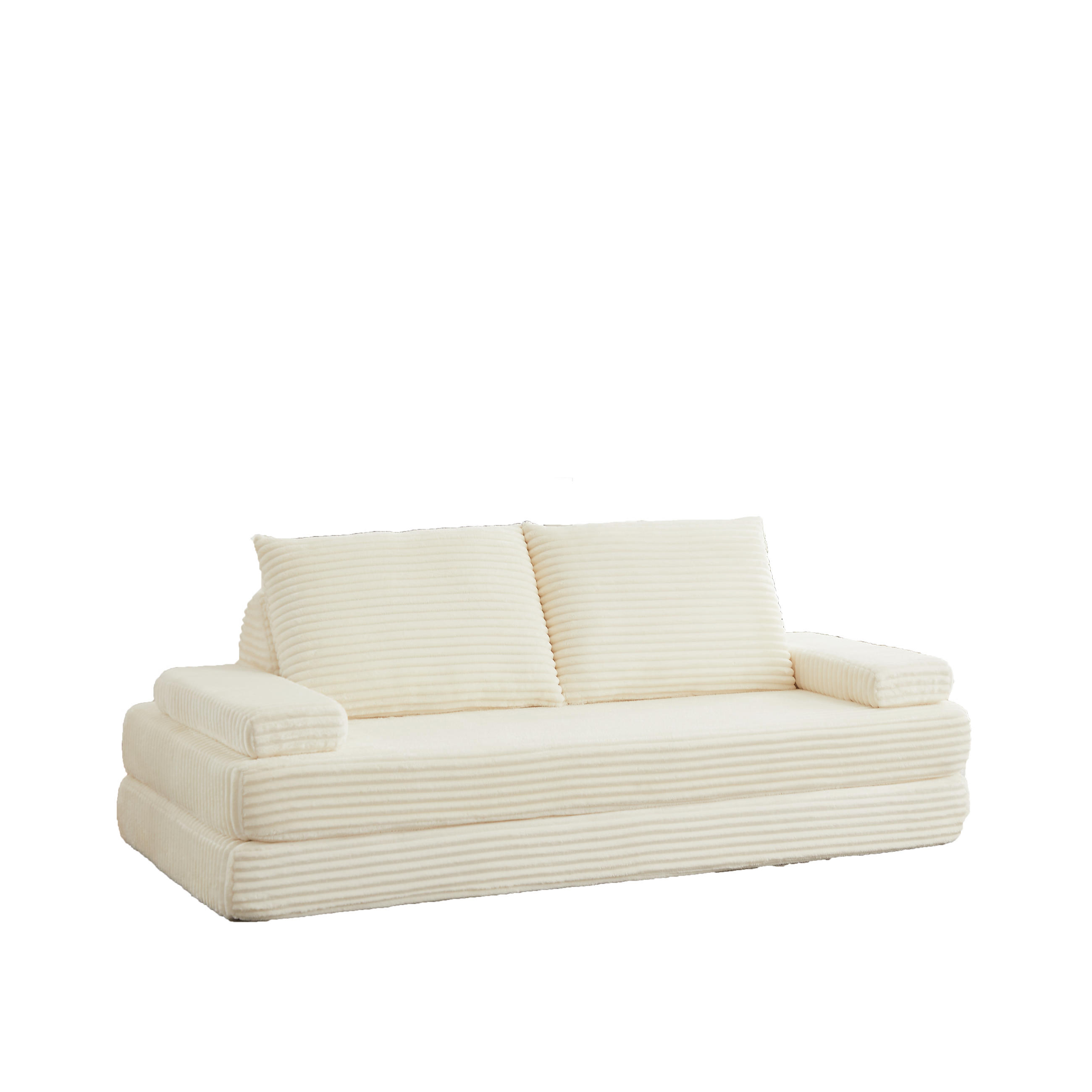 SCHLAFSOFA 211 cm frei kombinierbar mit dreieckigen Rückenlehnen, DE-42722, Grau - Beige, Textil (211.5/62/106.5cm) - ComfortXL