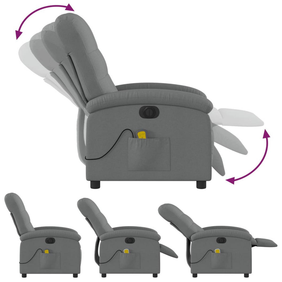 MASSAGESESSEL Loy - Grau, Metall (70/101/93cm) - Nettlife