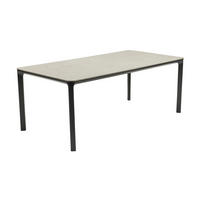 GARTENTISCH Pierre 180x90x75cm, Aluminium/Sintered Stone, Steingrau - Grau, Keramik (90/180/75cm) - dasmöbelwerk