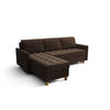 ECKSOFA KONGO RBN08, Eckcouch in L-Form mit Schlaffunktion, Farbe: Dunkelbraun, Velourstoff, Ottomane Links - Dunkelbraun, Textil (240/180cm) - O-Sofa