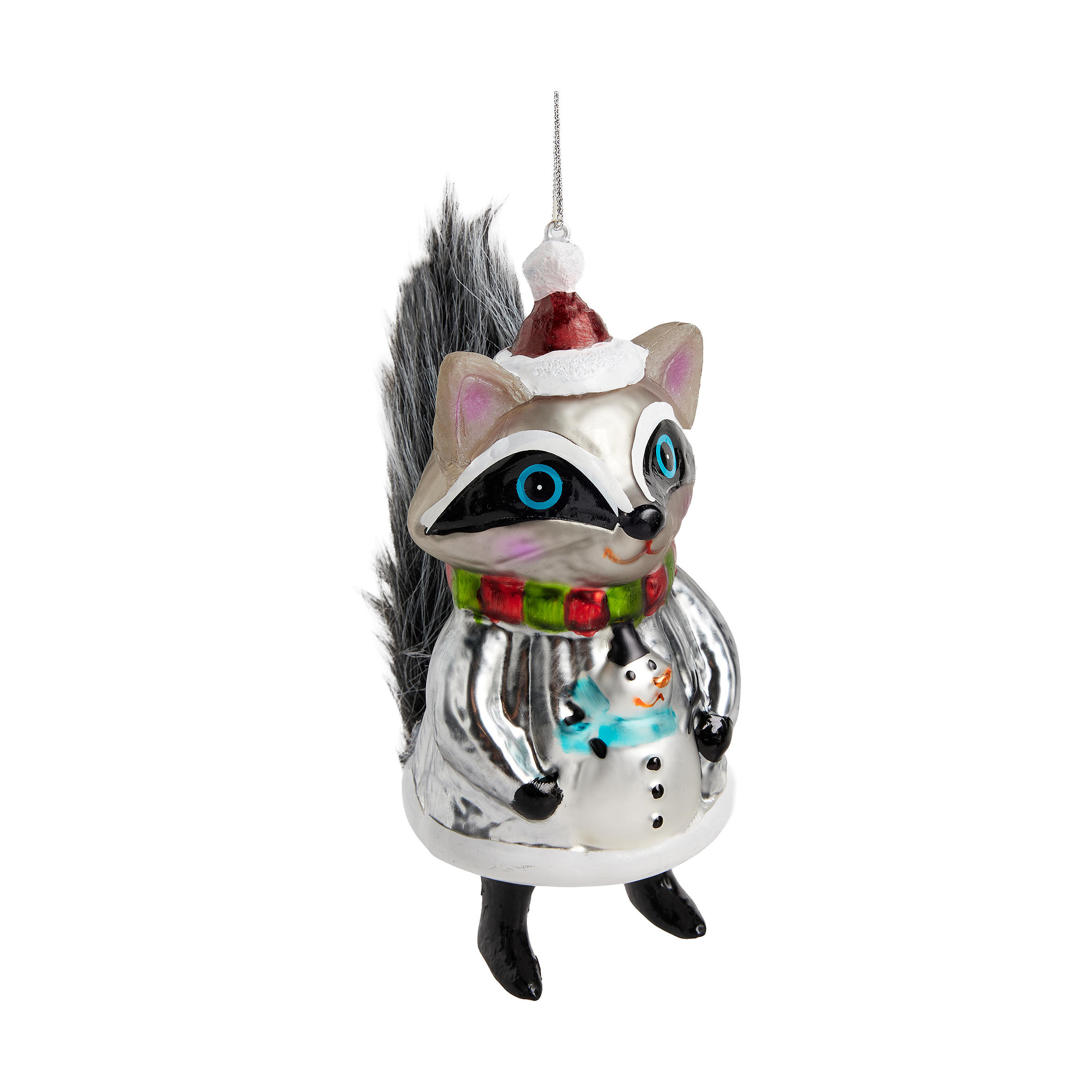 GLASKUGEL Xmasraccoon, Mehrfarbig, 14x8x8.5 cm, Dekorative Weihnachtsdeko - Multicolor, Glas (8/14/8.5cm) - home&you