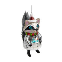 GLASKUGEL Xmasraccoon, Mehrfarbig, 14x8x8.5 cm, Dekorative Weihnachtsdeko - Multicolor, Glas (8/14/8.5cm) - home&you