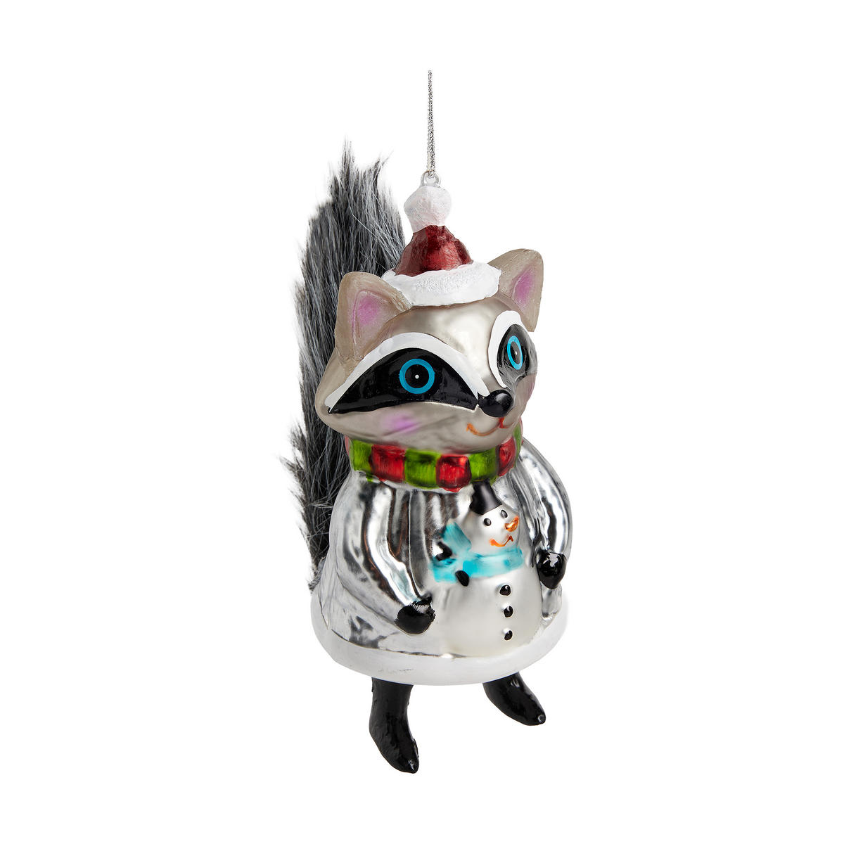 GLASKUGEL Xmasraccoon, Mehrfarbig, 14x8x8.5 cm, Dekorative Weihnachtsdeko - Multicolor, Glas (8/14/8.5cm) - home&you