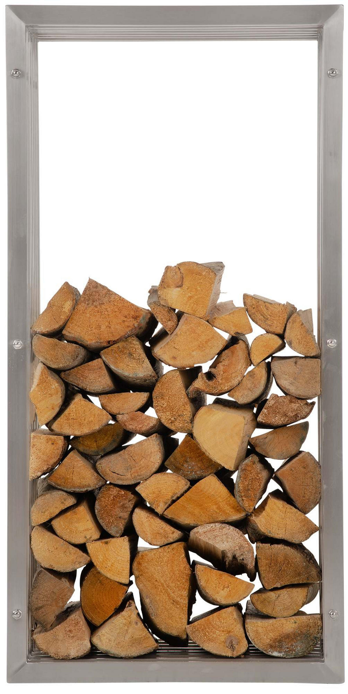 KAMINHOLZREGAL 50/40/100 cm Metall edelstahl - Edelstahlfarben, Metall (50/100/40cm) - CLP
