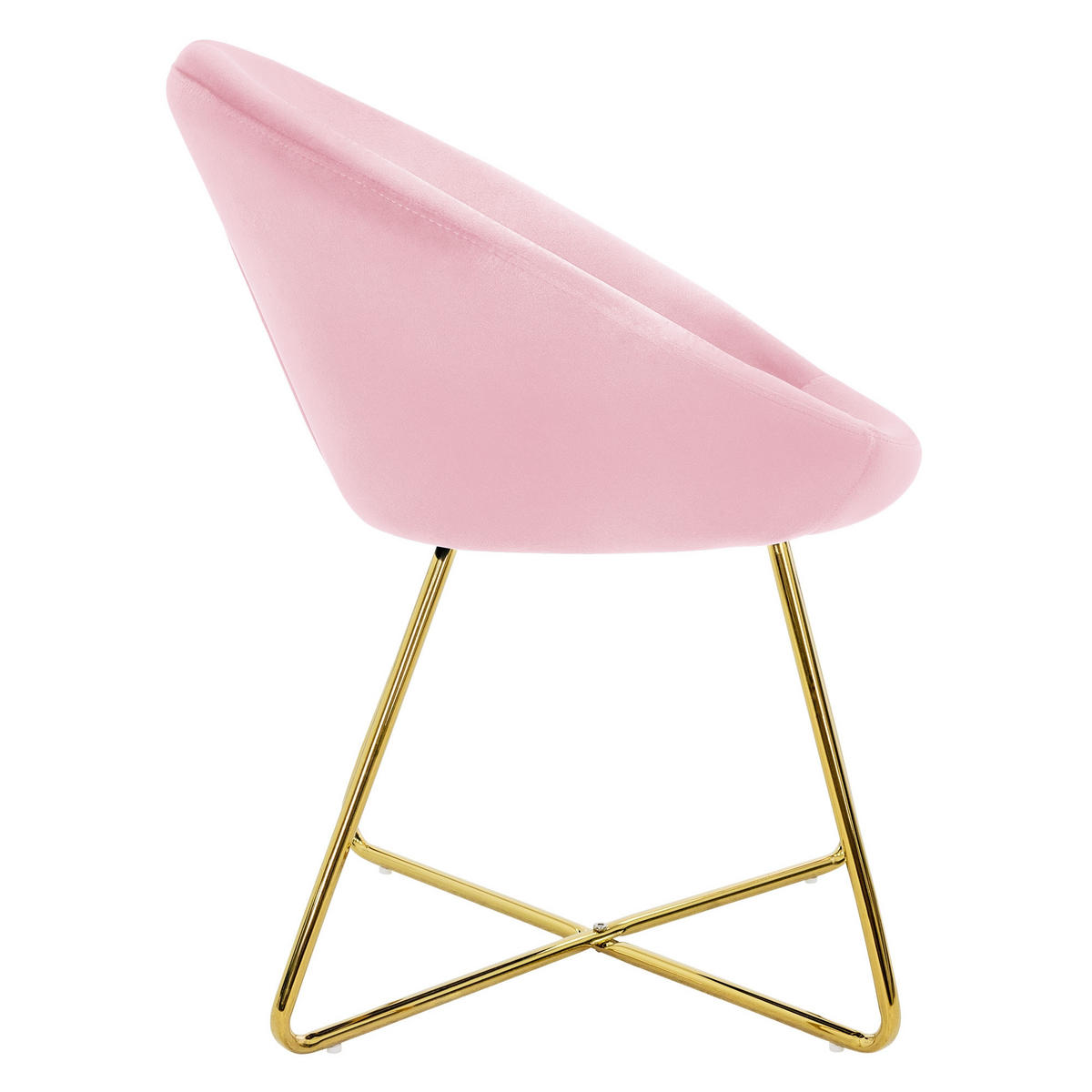 STUHL Samt rose - Pink, Metall (58/74/65cm) - ML-DESIGN