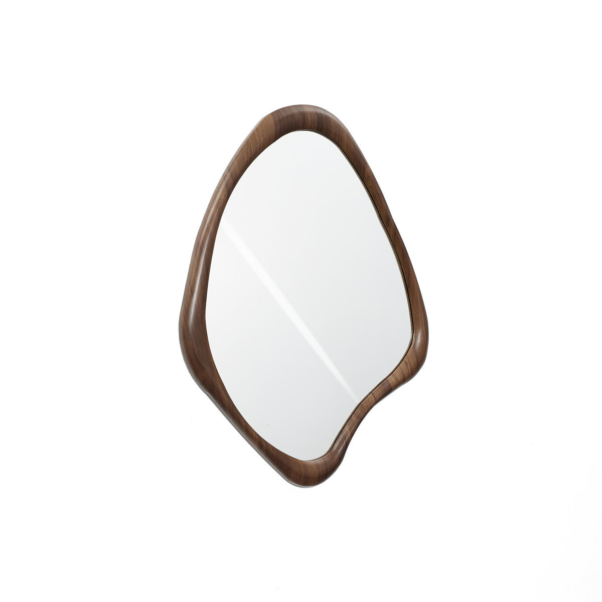 SPIEGEL braun, asymmetrisch, 75 × 60 cm, mit Holzrahmen - Braun, Glas/Holz (59/2.5/75cm) - Hometopia