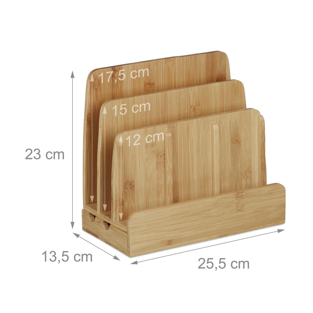 STANICE Bambus pro 5 zařízení - světle hnědá, dřevo (13.5/25.5/23cm) - Relaxdays