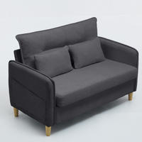 SOFA 2-Sitzer mit Armlehnen 127 cm Dunkelgrau Chenille - Dunkelgrau, Holzwerkstoff (127/83/75.5cm) - Meubliv