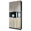 BÜROSCHRANK Logan Fronten in Eiche sägerau - Eiche San Remo, Holzwerkstoff (82/184/37cm) - Vladon