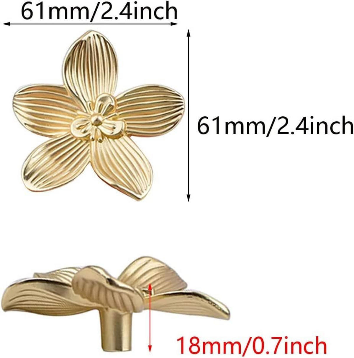 SCHRANKKNOPF Gold 6er-Set - Goldfarben, Metall (0.61/1.8/0.61cm)